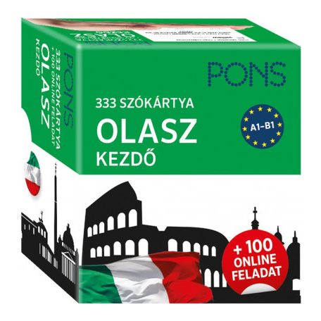 PONS 333 szókártya Olasz kezdő + 100 online feladat - Kezdő és újrakezdő nyelvtanulóknak