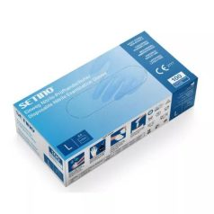   SETINO Nitril púdermentes vizsgálókesztyű, kék, 3.5 g, 100/doboz, L méret