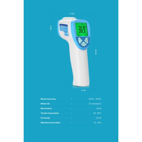 Elysium érintésmentes infravörös lázmérő, elemmel - 1 db