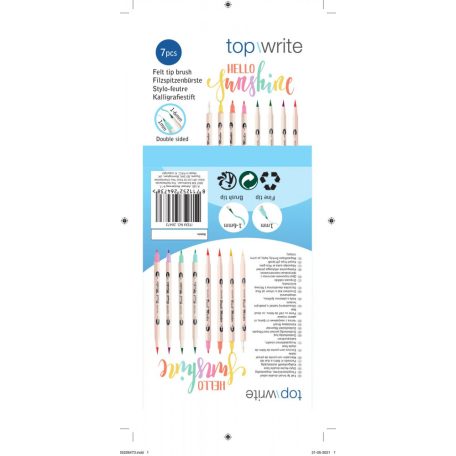 TOPWRITE ecsetfilc készlet, kétoldalas, 7db