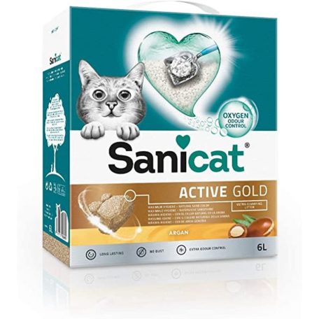 Sanicat macskaalom Active Gold Argan ultra csomós. Cabanas bentonit 6l