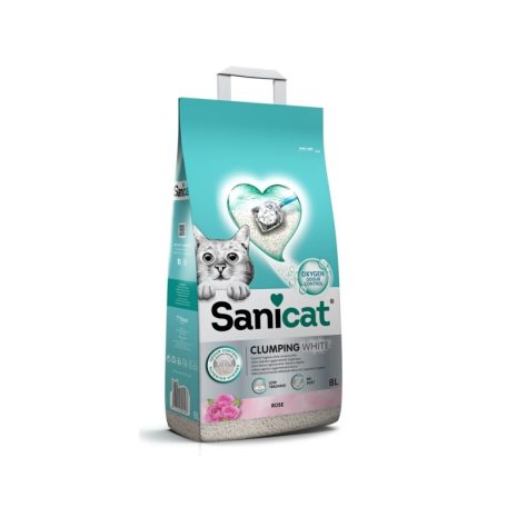 Sanicat macskaalom Clumping White rose fehér csom. bentonit 8l