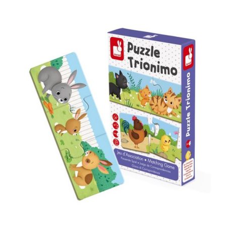 Janod 02710 Puzzle Trionimo - Párosító játék 30 db-os