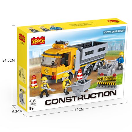 COGO® 4128 | lego-kompatibilis építőjáték | 263 db építőkocka | Útkarbantartó autó minifigurákkal