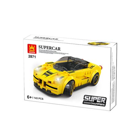 WANGE® 2871 | lego-kompatibilis építőjáték | 143 db építőkocka | Supercar sárga sportkocsi