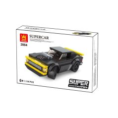   WANGE® 2884 | lego-kompatibilis építőjáték | 119 db építőkocka | Supercar fekete/sárga sportkocsi