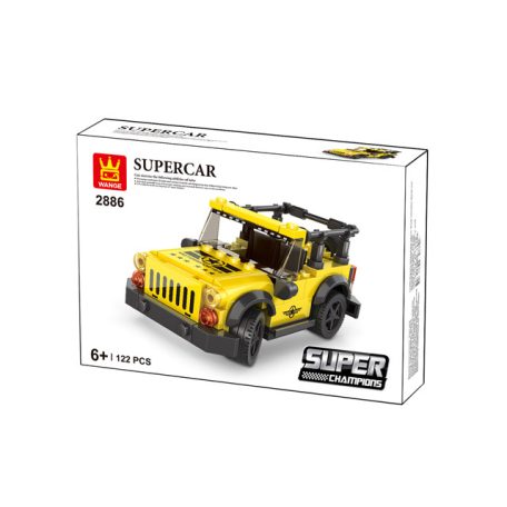 WANGE® 2886 | lego-kompatibilis építőjáték | 122 db építőkocka | Supercar sárga terepjáró jeep