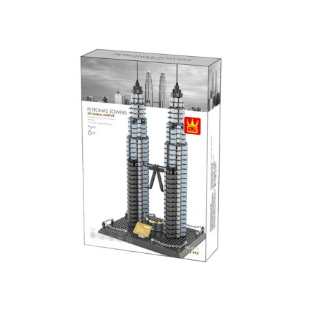 WANGE® 5213 | lego-kompatibilis építőjáték | 1175 db építőkocka | Petronas tornyok Kuala Lumpur – Malájzia