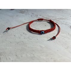 Piros makramé karkötő 1 db Nazar szeme amulettel