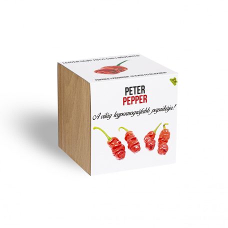 Peter Pepper chili paprika növényem fa kockában, Peter Pepper chili paprika növényem fa kockában